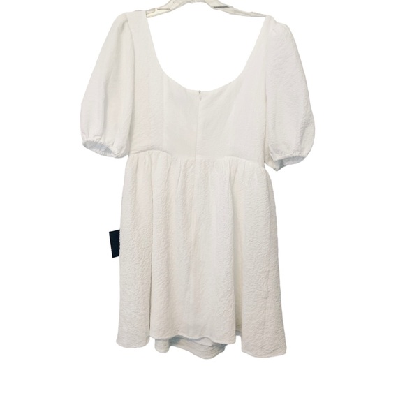 Lulu’s White Surplice Puff Sleeve Mini Dress - Picture 8 of 13